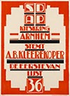 <h1>Albert P. Hahn Jr. (1894-1953)</h1>SDAP Kieskring Arnhem stemt A.B. Kleerekoper Lijst 36<br /><b>332 | A- | Albert P. Hahn Jr. (1894-1953) - SDAP Kieskring Arnhem stemt A.B. Kleerekoper Lijst 36 | € 140 - 300</b>